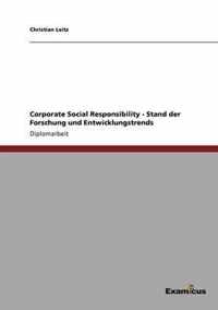 Corporate Social Responsibility - Stand der Forschung und Entwicklungstrends