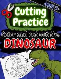 Dinosaur Cutting Practice - Color and Cut Out