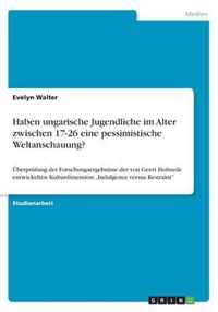 Haben ungarische Jugendliche im Alter zwischen 17-26 eine pessimistische Weltanschauung?