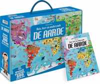 Reis, leer en onderzoek - Boek + ovale puzzel - De Aarde - puzzel 200 stukjes en boek