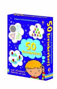 Usborne Activiteiten Kaarten - 50 breinbrekers - met afwisbare kaarten en pen