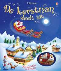 De kerstman deelt uit