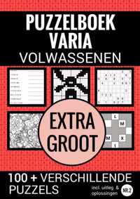 Boek Cadeau - Puzzelboek Varia Extra Groot - NR. 2 - voor Ouderen, Slechtzienden, Senioren, Opa en Oma