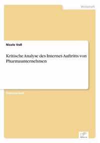 Kritische Analyse des Internet-Auftritts von Pharmaunternehmen