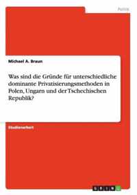 Was sind die Grunde fur unterschiedliche dominante Privatisierungsmethoden in Polen, Ungarn und der Tschechischen Republik?