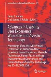 Advances in Usability, User Experience, Wearable and Assistive Technology