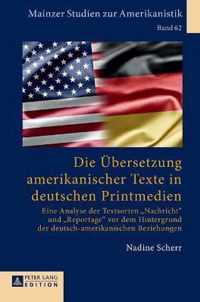 Die Uebersetzung Amerikanischer Texte in Deutschen Printmedien