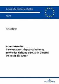 Adressaten Der Insolvenzverschleppungshaftung Sowie Der Haftung Gem.  64 Gmbhg Im Recht Der Gmbh