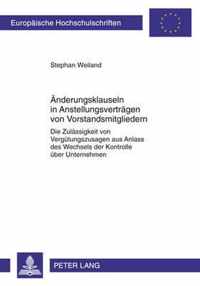 Änderungsklauseln in Anstellungsverträgen von Vorstandsmitgliedern