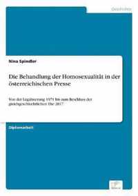 Die Behandlung der Homosexualitat in der oesterreichischen Presse