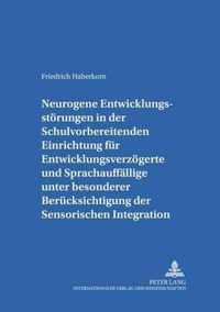 Neurogene Entwicklungsstoerungen in Der Schulvorbereitenden Einrichtung Fuer Entwicklungsverzoegerte Und Sprachauffaellige Unter Besonderer Beruecksichtigung Der Sensorischen Integration