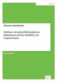 Einfluss von grenzflachenaktiven Substanzen auf die Stabilitat von Suspensionen