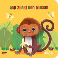 Kartonboek met vingerpopje 0 -   Aap zoekt een banaan