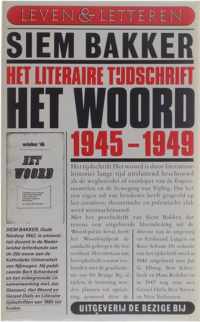 Het literaire tijdschrift "Het Woord" 1945-1949