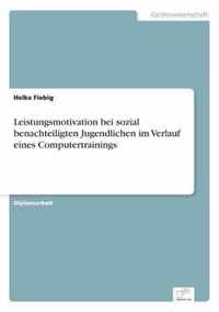 Leistungsmotivation bei sozial benachteiligten Jugendlichen im Verlauf eines Computertrainings