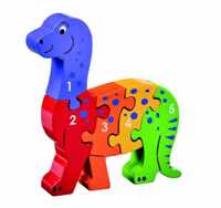 Houten puzzel Dinosaurus - Leren tellen 1-5