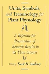 Unit, Symbols, and Terminology for Plant Physiology