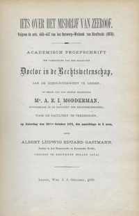 Iets Over Het Misdrijf Van Zeeroof: Volgens De Artt. 443-447 Van Het Ontwerp-Wetboek Van Strafrecht (1875) . (Dutch Edition)