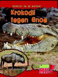 Krokodil tegen gnoe