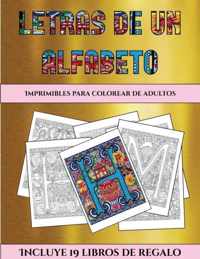 Imprimibles para colorear de adultos (Letras de un alfabeto inventado)