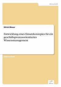 Entwicklung eines Einsatzkonzeptes fur ein geschaftsprozessorientiertes Wissensmanagement