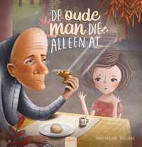 De oude man die alleen at