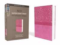 NIV, Super Giant Print Reference Bible, Leathersoft, Pink, Red Letter, Comfort Print