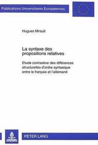 La Syntaxe Des Propositions Relatives