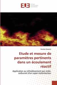 Etude et mesure de paramètres pertinents dans un écoulement réactif