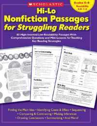 Hi-Lo Nonfiction Passages for Struggling Readers: Grades 6-8