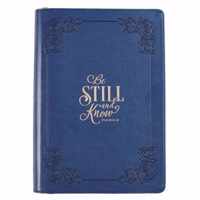 Journal Classic Zippered Luxleather Be Still - Psa 46