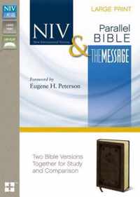 NIV, The Message, Parallel Bible, Large Print, Leathersoft, Brown