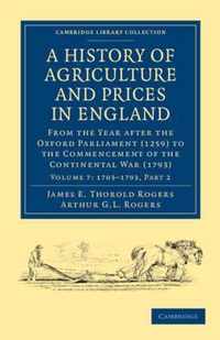 A History of Agriculture and Prices in England