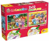 Cocomelon Vloerpuzzel - Laten We De Natuur In Gaan 2 X 12 Stukjes. Puzzel En Kleurplaat . Formaat 50Ã35