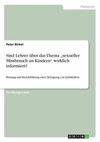 Sind Lehrer uber das Thema  sexueller Missbrauch an Kindern wirklich informiert?