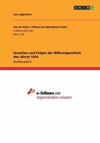 Ursachen und Folgen der Wahrungsreform des Jahres 1924