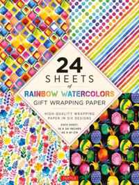 Rainbow Watercolors Gift Wrapping Paper - 24 sheets