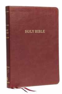 KJV, Thinline Bible, Large Print, Leathersoft, Burgundy, Thumb Indexed, Red Letter, Comfort Print