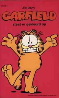 Garfield staat er gekleurd op