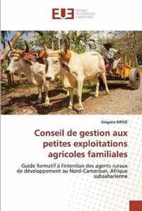 Conseil de gestion aux petites exploitations agricoles familiales