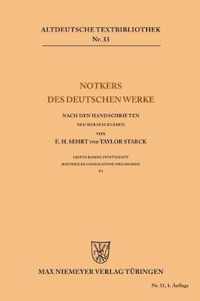 Notkers Des Deutschen Werke