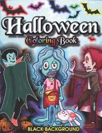 Halloween Coloring Book Black Background