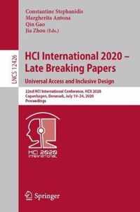 HCI International 2020 Late Breaking Papers Universal Access and Inclusive De