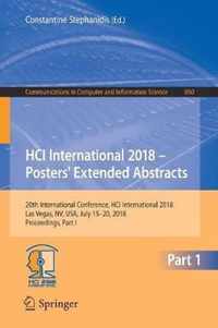 HCI International 2018 Posters Extended Abstracts