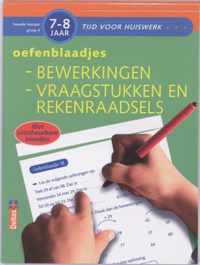 Tijd voor huiswerk  -  Oefenblaadjes bewerkingen vraagstukken en rekenraadsels Gr 4 7-8 jaar