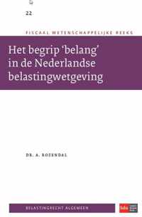 Fiscaal-wetenschappelijke reeks 22 -   Het begrip 'belang' in de Nederlandse belastingwetgeving.