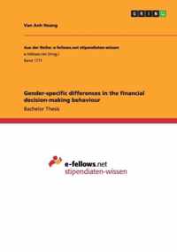 Gender-specific differences in the financial decision-making behaviour