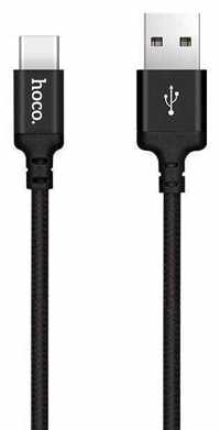 Hoco X14-C1B Charge&Synch USB-C oplaadkabel zwart 1 meter