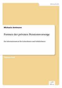 Formen der privaten Pensionsvorsorge