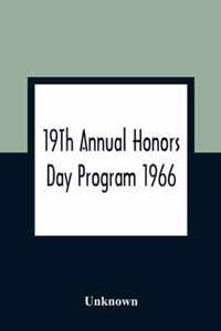 19Th Annual Honors Day Program 1966